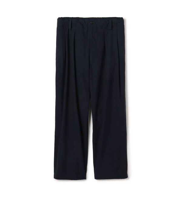 TOMORROWLAND MENS「コットンポリアミドシャンブレー 2プリーツ イージーパンツ」|チノ|69 ネイビー