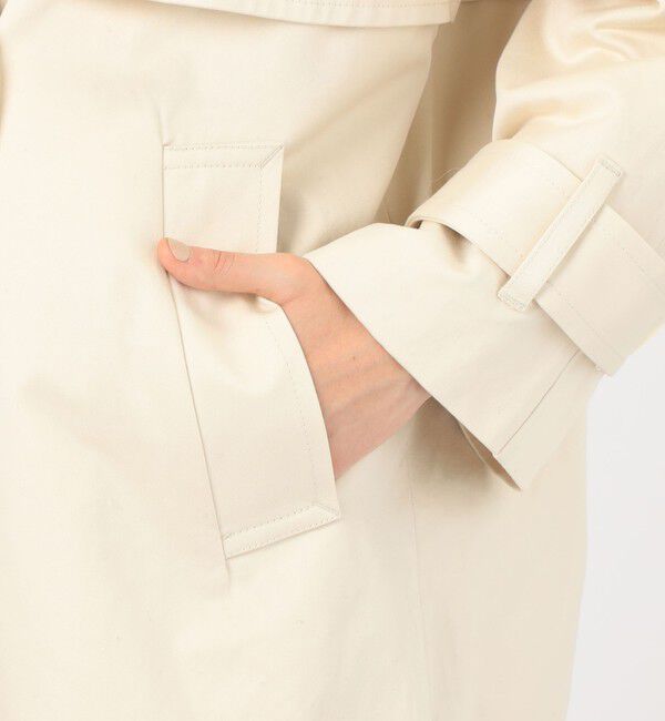 DES PRES「コットンサテン ムートンカラーコート」|トレンチコート|