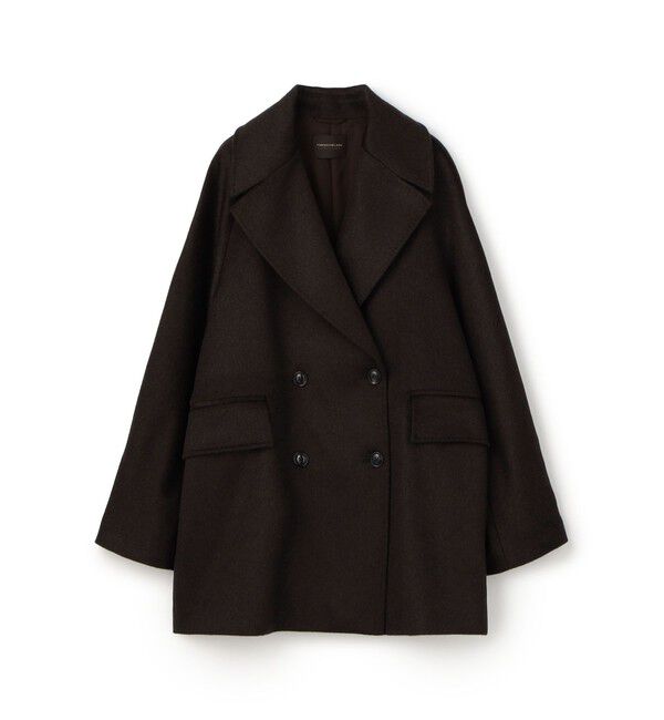 TOMORROWLAND collection「ウェービーカシミヤ ラグランショートコート」|ピーコート|49 ダークブラウン