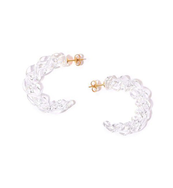 TOMORROWLAND GOODS「LEVENS JEWELS TWIST HOOP CLEAR ピアス」|ピアス|11 クリア