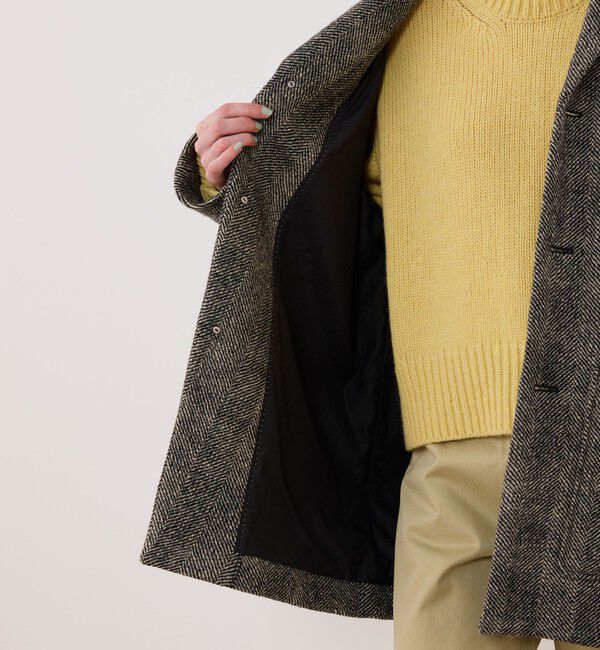 GALERIE VIE「ワイドヘリンボーン ドルマンスリーブジャケットコート」|チェスターコート|
