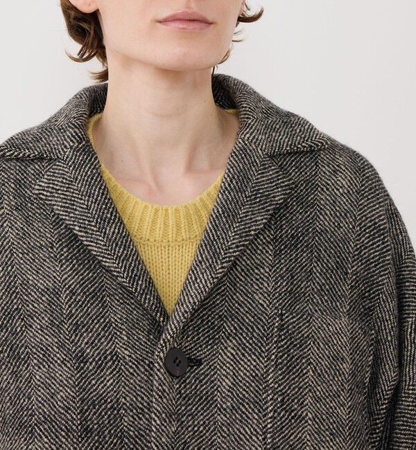 GALERIE VIE「ワイドヘリンボーン ドルマンスリーブジャケットコート」|チェスターコート|