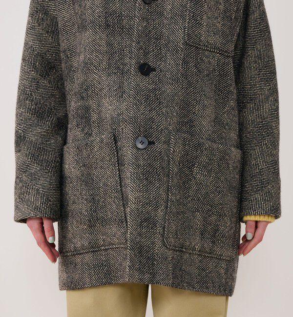 GALERIE VIE「ワイドヘリンボーン ドルマンスリーブジャケットコート」|チェスターコート|