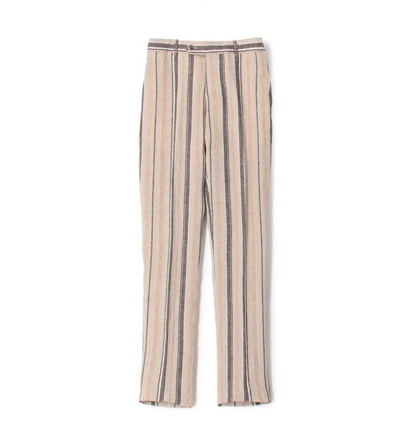 TOMORROWLAND BUYING WEAR「PT TRINO SLIM JOGGER リネンストライプ イージースラックス」|スラックス|46 ブラウン系