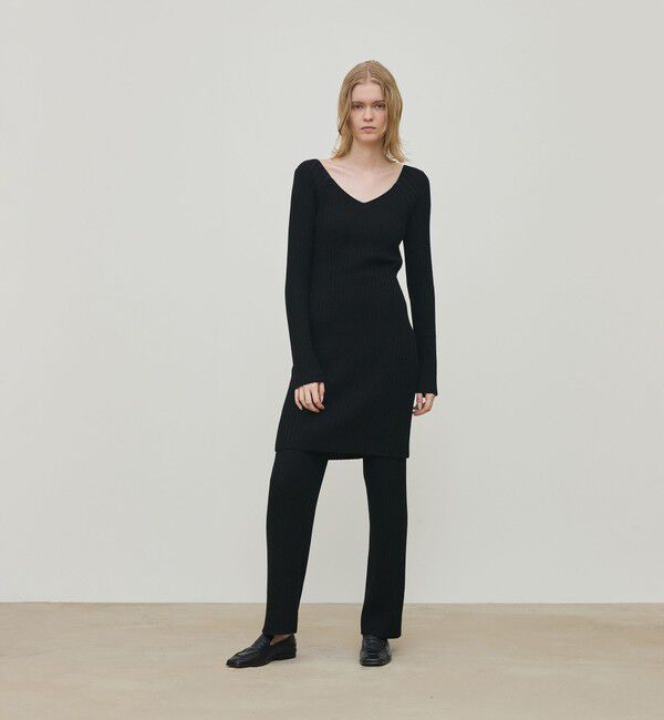 DES PRES「ウールリブ Vネックワンピース」|ワンピース|