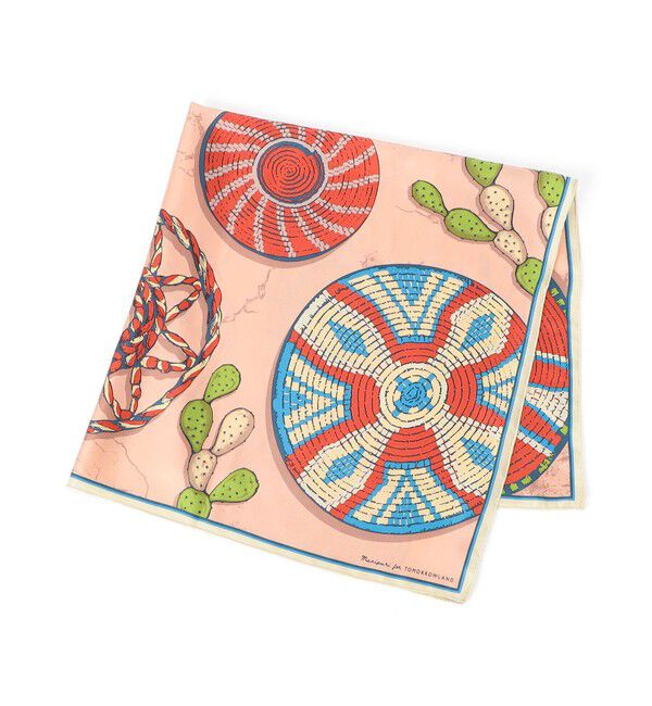 TOMORROWLAND GOODS「【別注】manipuri AFRICAN シルクスカーフ」|バンダナ・スカーフ|32 ピンク系