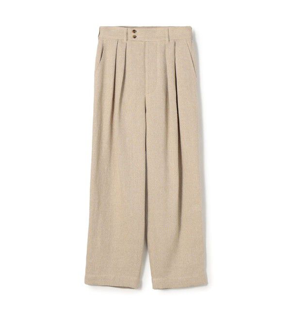 GALERIE VIE「リネンシルクツイード ツータックパンツ」|その他|43 ベージュ