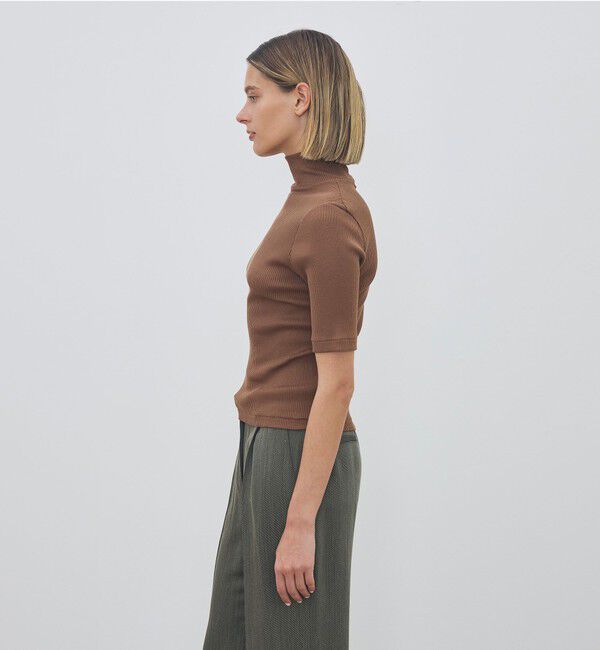 DES PRES「シルクコットンリブ ハーフスリーブプルオーバー」|Tシャツ・カットソー|