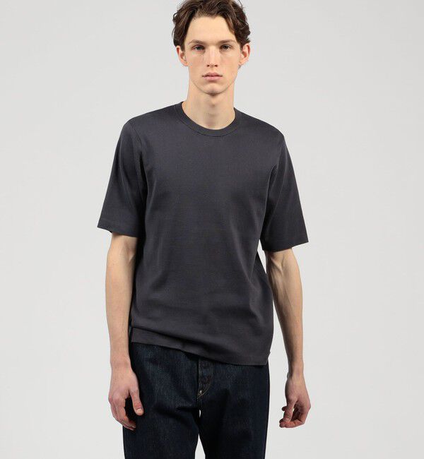 TOMORROWLAND MENS「TOMORROWLAND tricot シーアイランドコットン ハーフスリーブクルーネックニット」|ニット・セーター|