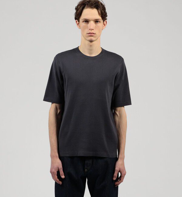 TOMORROWLAND MENS「TOMORROWLAND tricot シーアイランドコットン ハーフスリーブクルーネックニット」|ニット・セーター|