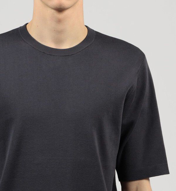 TOMORROWLAND MENS「TOMORROWLAND tricot シーアイランドコットン ハーフスリーブクルーネックニット」|ニット・セーター|