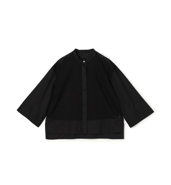 TOMORROWLAND collection「スクエアエンブロイダリー コンビネーションブラウス」|シャツ・ブラウス|19 ブラック