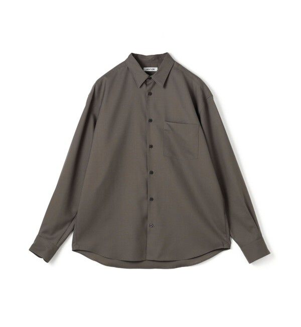 Edition「Super120's ウォッシャブルウール リラックスシャツ」|シャツ・ブラウス|53 カーキ