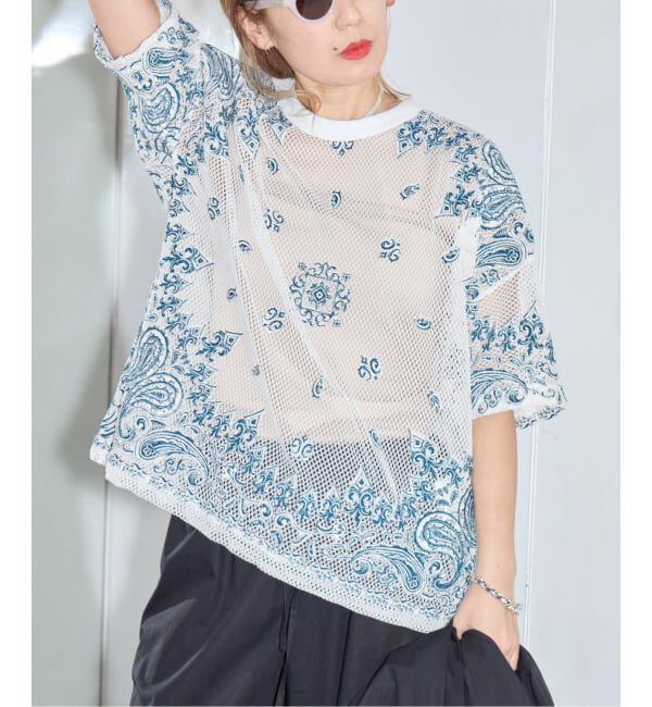  「TAAKK BANDANA MESH T-SHIRT TA26SS-JR040：Tシャツ」|Tシャツ・カットソー|ホワイト