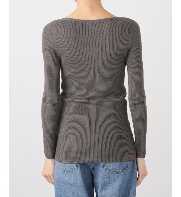 EMILYWEEK「シルク混リブVネックプルオーバー」|Tシャツ・カットソー|