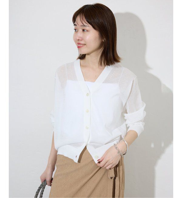 SLOBE IENA「《追加》リネン混シアーカーディガン」|カーディガン|