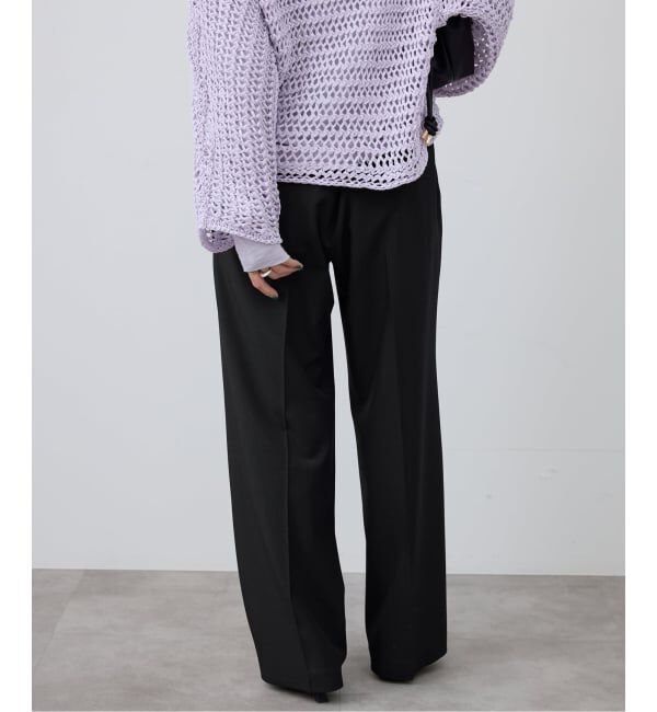 SLOBE IENA「《4サイズ展開》ベルテット2タックストレートパンツ」|スラックス|