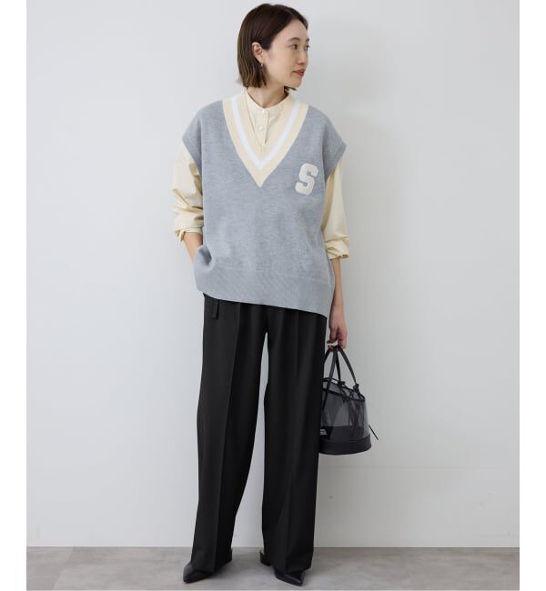 SLOBE IENA「《4サイズ展開》ベルテット2タックストレートパンツ」|スラックス|