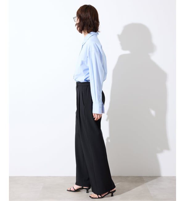 SLOBE IENA「《4サイズ展開》ベルテット2タックストレートパンツ」|スラックス|