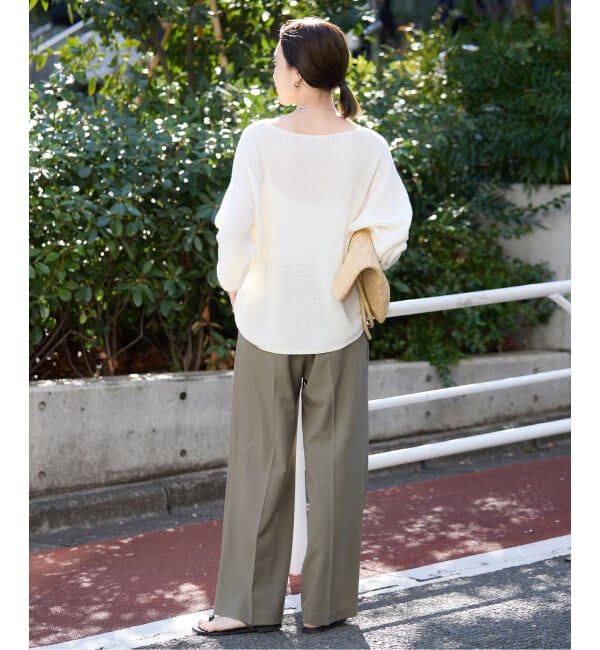 SLOBE IENA「《4サイズ展開》ベルテット2タックストレートパンツ」|スラックス|