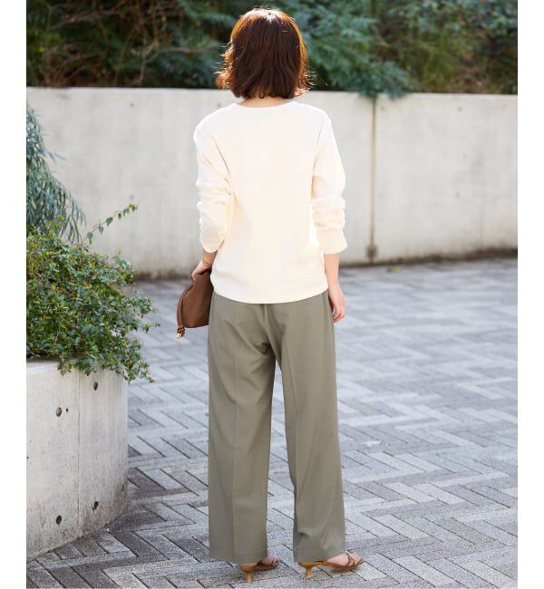 SLOBE IENA「《4サイズ展開》ベルテット2タックストレートパンツ」|スラックス|