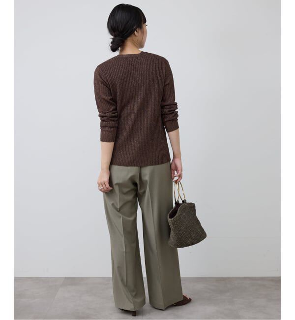 SLOBE IENA「《4サイズ展開》ベルテット2タックストレートパンツ」|スラックス|