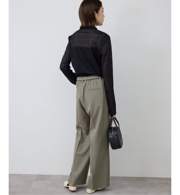 SLOBE IENA「《4サイズ展開》ベルテット2タックストレートパンツ」|スラックス|