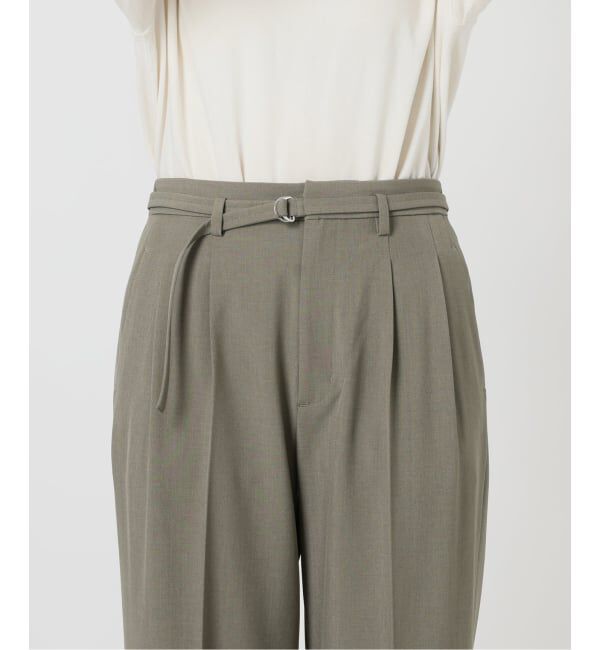 SLOBE IENA「《4サイズ展開》ベルテット2タックストレートパンツ」|スラックス|