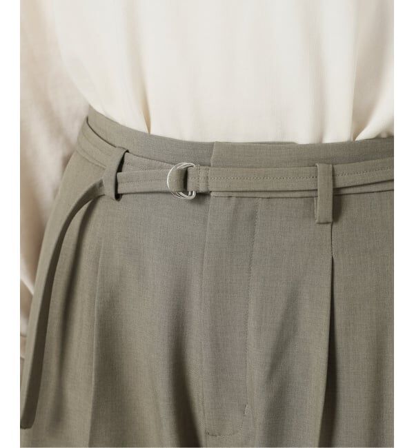 SLOBE IENA「《4サイズ展開》ベルテット2タックストレートパンツ」|スラックス|