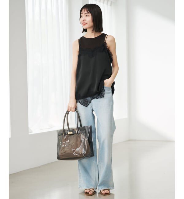 SLOBE IENA「《追加》サテンレースキャミソール」|キャミソール|