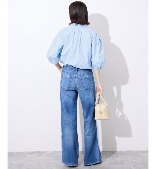 SLOBE IENA「《WEB・一部店舗限定》フラワー刺繍5分袖ブラウス」|シャツ・ブラウス|