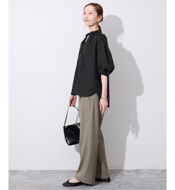 SLOBE IENA「《WEB・一部店舗限定》フラワー刺繍5分袖ブラウス」|シャツ・ブラウス|