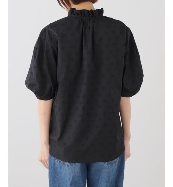 SLOBE IENA「《WEB・一部店舗限定》フラワー刺繍5分袖ブラウス」|シャツ・ブラウス|