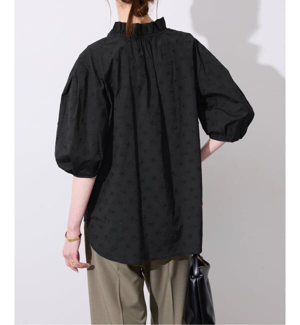 SLOBE IENA「《WEB・一部店舗限定》フラワー刺繍5分袖ブラウス」|シャツ・ブラウス|