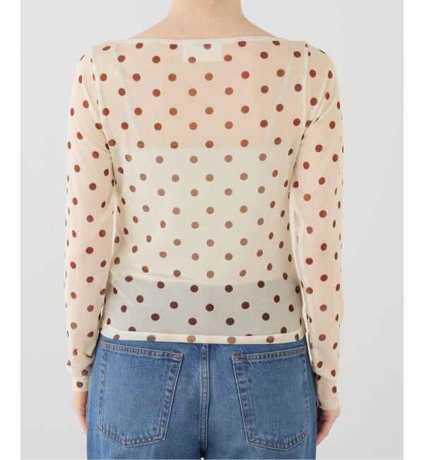 SLOBE IENA「Hosjerg/ホスビョーグ ドットチュールトップス 2861/BETTY LST-SHIRT」|Tシャツ・カットソー|