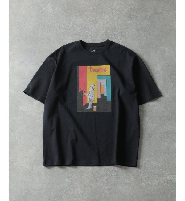 EDIFICE「《追加》SAVIGNAC (サヴィニャック) 別注 French Company プリント Tシャツ」|Tシャツ・カットソー|ブラック