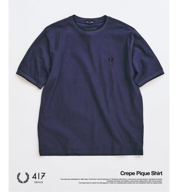 417 EDIFICE「FRED PERRY / フレッドペリー417別注 Crepe Pique Tシャツ」|Tシャツ・カットソー|ネイビー