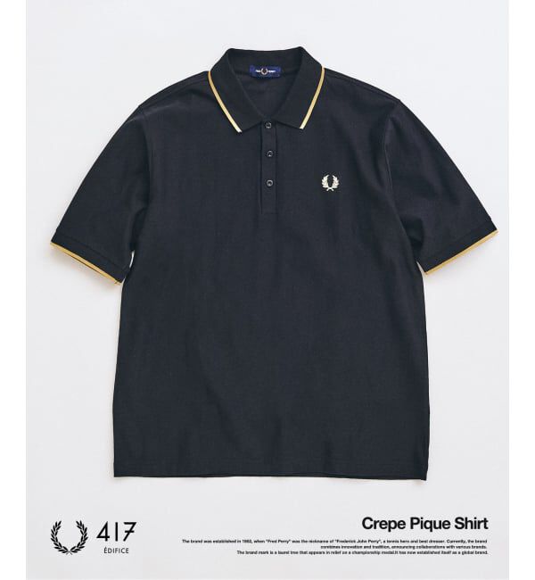 417 EDIFICE「FRED PERRY / フレッドペリー417別注 Crepe Pique Shirt」|ポロシャツ|ブラック