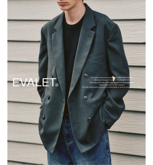 417 EDIFICE「【EVALET / エバレット】メッシュWジャケット "セットアップ着用可能"」|テーラードジャケット|グレー