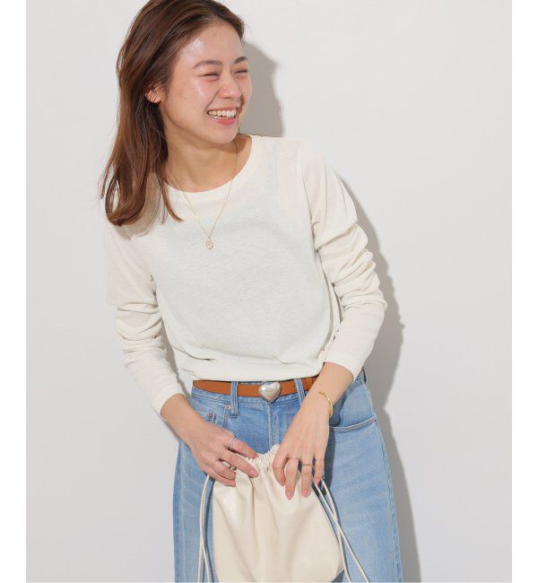 JOURNAL STANDARD relume「《追加3》ソフトテレコクルーネックロングTEE」|Tシャツ・カットソー|ナチュラル