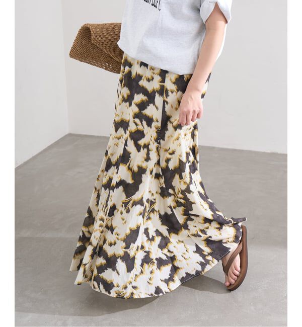 JOURNAL STANDARD「オリエンタルプリントスカート」|スカート|イエロー