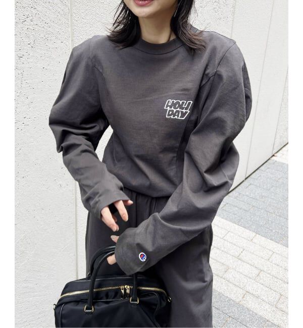 JOURNAL STANDARD「《予約》別注【CHAMPION*JOURNAL STANDARD by HOLIDAY】16s/1 Jersey PUFF」|Tシャツ・カットソー|ブラック A