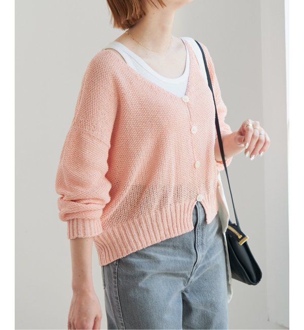 Spick and Span「ペーパーヤーンVネックカーディガン」|カーディガン|