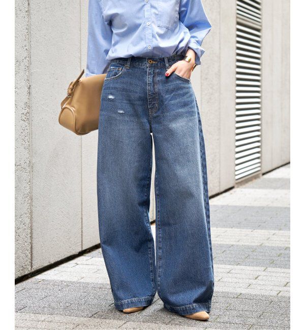 Spick and Span「《追加》5 1/2 BAGGY DENIM」|デニム|ブルー