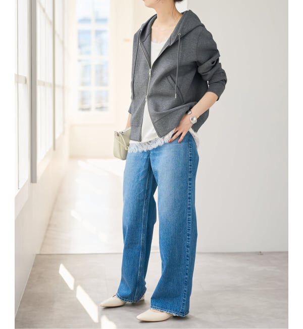 Spick and Span「《追加4》ストレッチジップフードパーカー」|パーカー|