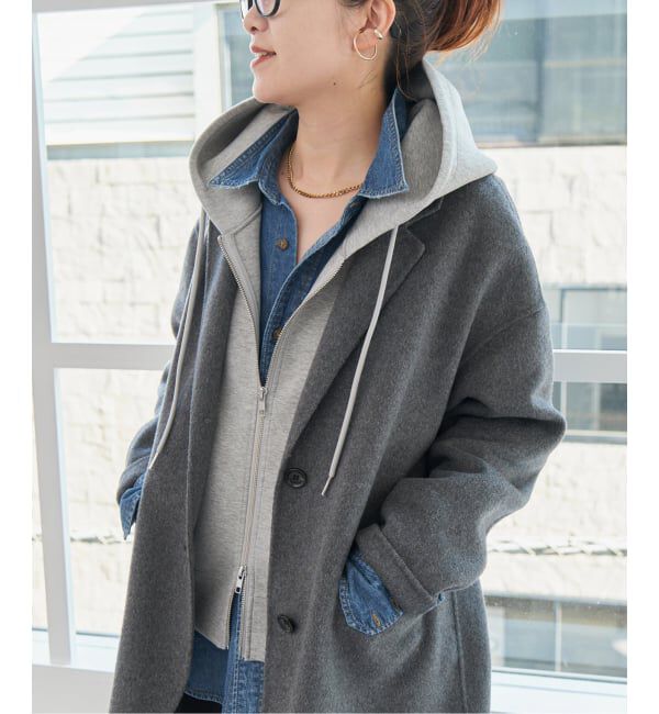 Spick and Span「《追加4》ストレッチジップフードパーカー」|パーカー|