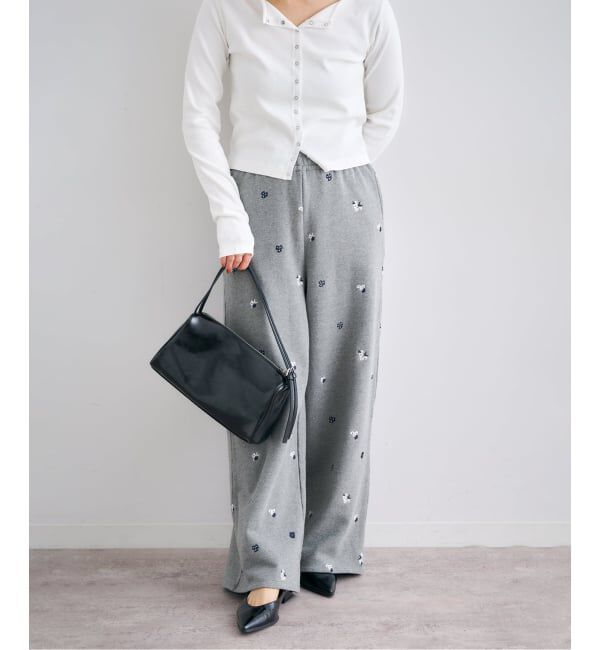 U by SPICK&SPAN「ルーズストレート刺繍スウェットパンツ」|その他|