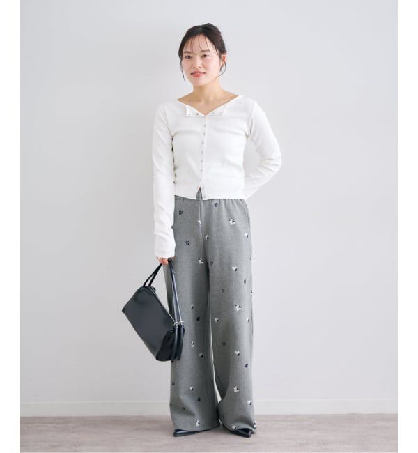 U by SPICK&SPAN「ルーズストレート刺繍スウェットパンツ」|その他|