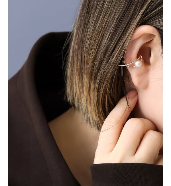 Lilas by Spick&Span「パールダブルダエンイヤーカフ K10（片耳）」|イヤーカフ|