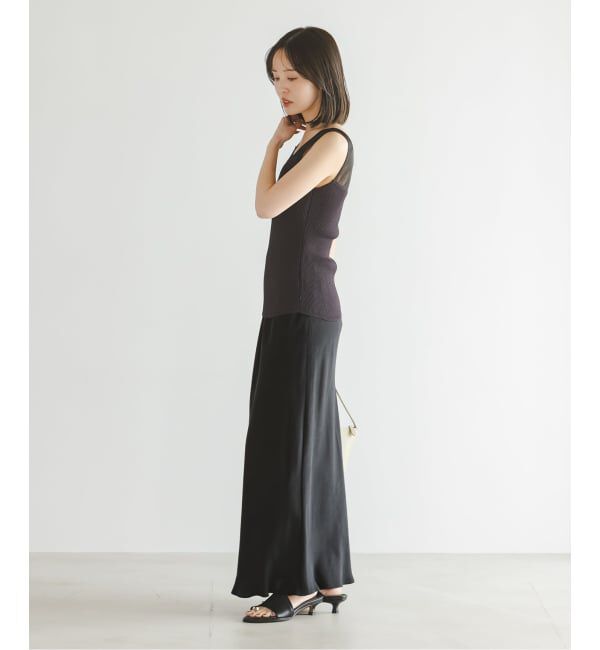 NOBLE「《新色・追加》キュプラサテンナローAラインスカート」|スカート|